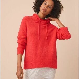 Lou & Grey Cowl Neck Pullover Sweater Crimson Red